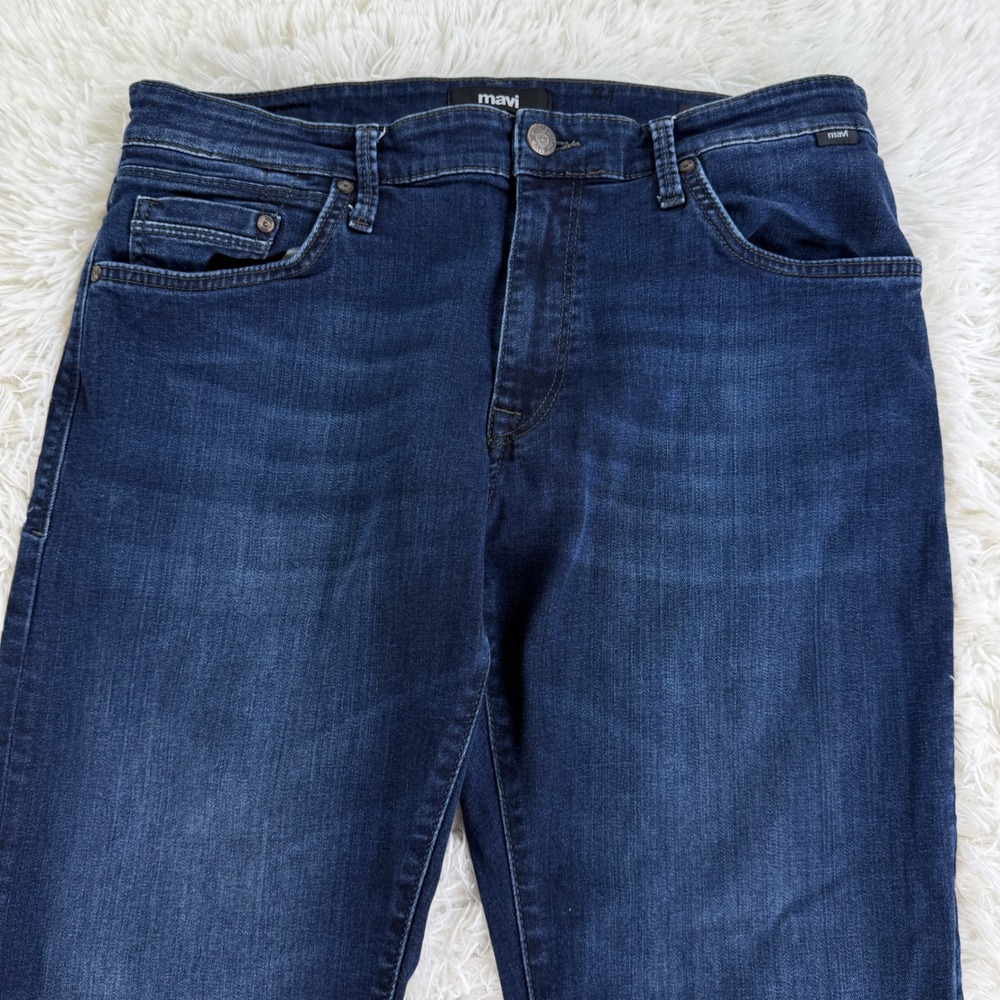 Mavi Zach Straight Leg Mens Jeans Dark‎ Wash Blue Denim 36x30 Casual Streetwear